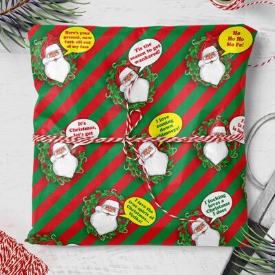 Rude Santa Rude Gift Wrap