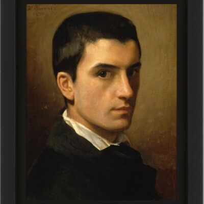 Réédition de tableau - impression d'art sur toile canvas premium avec cadre - Léon Bonnat, autoportrait à l'âge de 17 ans, 19ème siècle