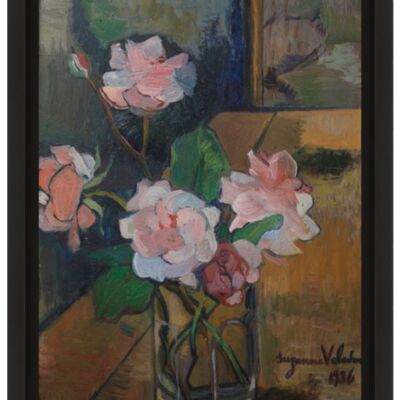 Réédition de tableau - impression d'art sur toile canvas premium avec cadre - Bouquet de roses par Suzanne Valadon 1936