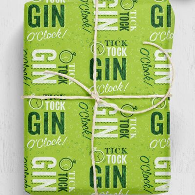 Gin O'Clock Funny Gift Wrap
