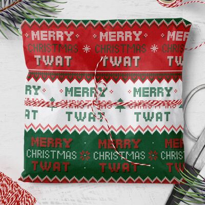 Merry Christmas Twat Rude Gift Wrap