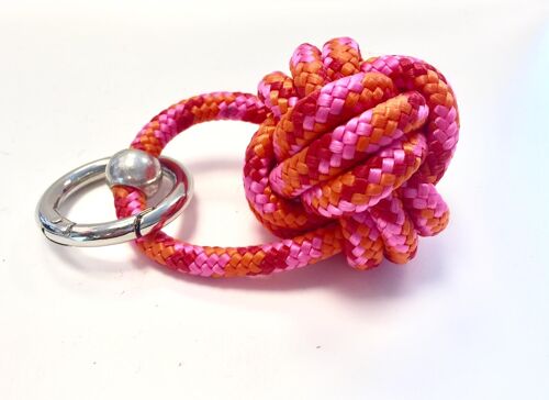 Keychain ship's knot Orange Pink Red