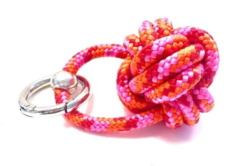 Keychain ship's knot Orange Pink Red