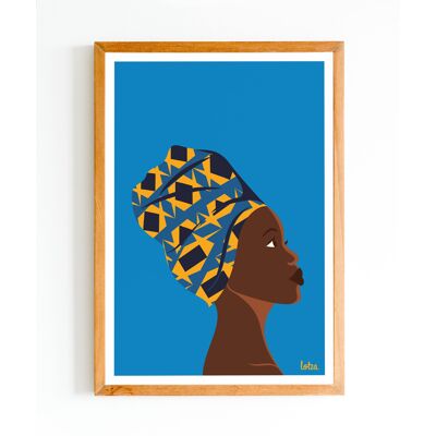 Afiche Africano - Mujer | África | Póster minimalista vintage | Póster de viaje | Póster de viaje | Decoración de interiores