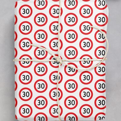 Warning Gift Wrap 30 - 30th Birthday