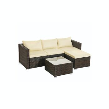 Tuinmeubelset brun-beige 1