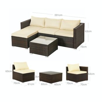 Tuinmeubelset brun-beige 8