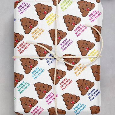 Funny Poo Face Gift Wrap