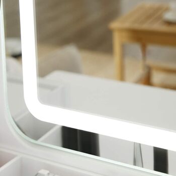 Kaptafel met LED verlichting en spiegel Wit 8