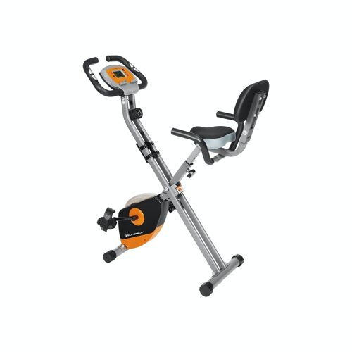 Hometrainer fitness fiets oranje-grijs