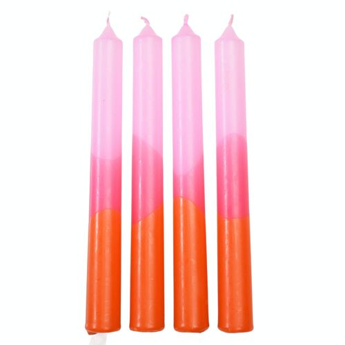 Dip dye candles (set of 4) - Pink