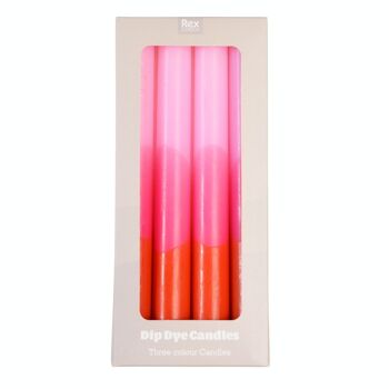 Bougies dip-dye (lot de 4) - Rose 2