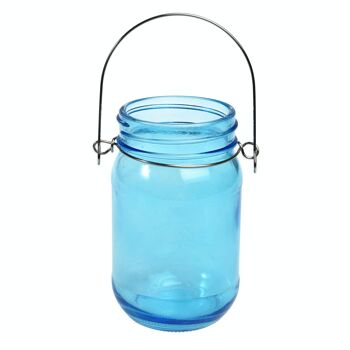 Photophore pot de confiture - Bleu 2