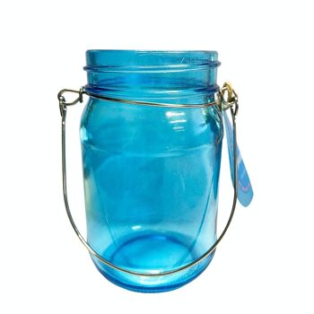 Photophore pot de confiture - Bleu 4