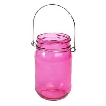 Photophore pot de confiture - Rose 2