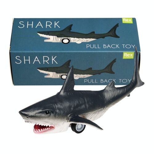 Speedy shark pull back toy