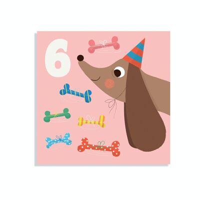 Biglietto d'auguri - Cane e ossa 'sei'