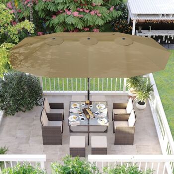 Parasol extra groot taupe 4