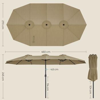 Parasol extra groot taupe 8