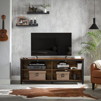 Industrieel tv meubel vintage brun-zwart 3