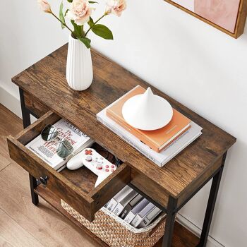 Consoletafel in industriële stijl met lade 7