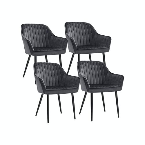 Eetkamerstoelen set van 4 grijs