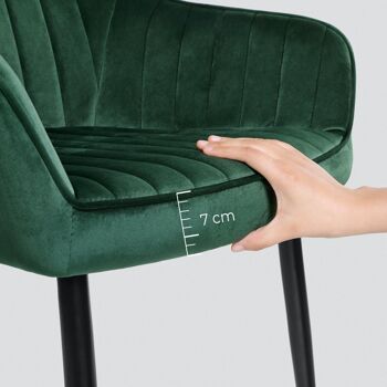 Set van 4 gestoffeerde stoelen met armleuningen groen 6