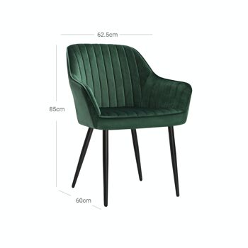 Set van 4 gestoffeerde stoelen met armleuningen groen 8