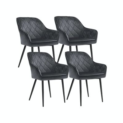 Gestoffeerde stoelen set furgoneta 4 grijs