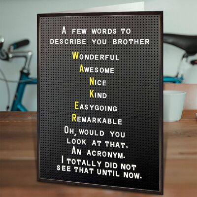 Brother Acronym Rude Birthday Card