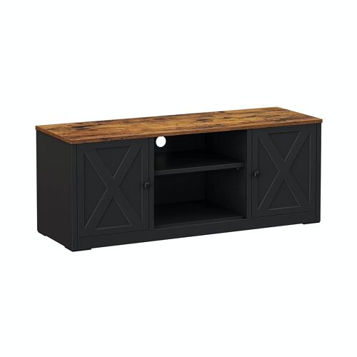 Tv-meubel met verstelbare planken in vintage bruin en zwart