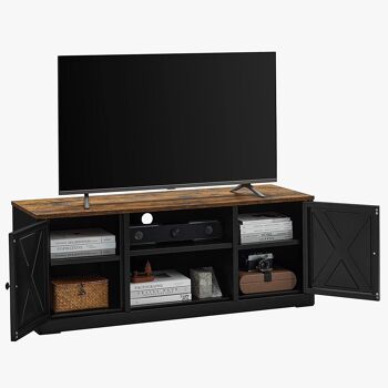Tv-meubel met verstelbare planken in vintage bruin en zwart 3