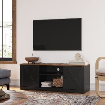 Tv-meubel met verstelbare planken in vintage bruin en zwart 4