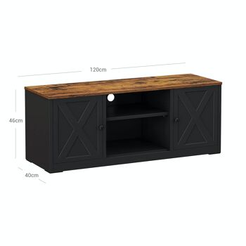 Tv-meubel met verstelbare planken in vintage bruin en zwart 8