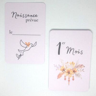 Carte suivi grossesse fleurs