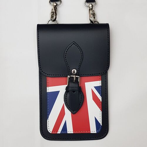 Handmade Leather Mobile Phone Pouch Plus- Union Jack