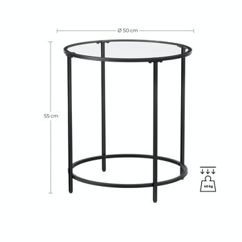 Ronde bijzettafel met zwart metalen frame 7