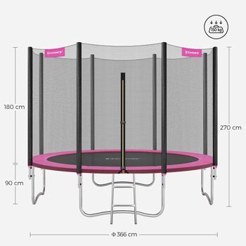 Trampoline 305 cm avec roze veiligheidsnet 10