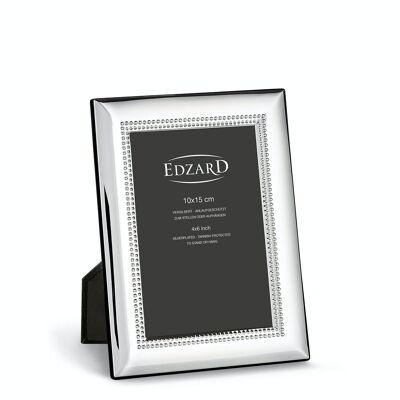 Photo frame Turin (10x15 cm), silver-plated, tarnish-proof, incl. 2 hangers, with pearl edge