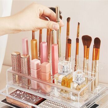 Cosmetische organizer met 2 lades transparent 6