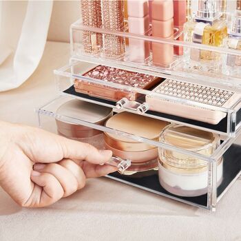 Cosmetische organizer met 2 lades transparent 7