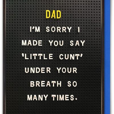 Little Cunt Fathers Day Funny Father's Day Card