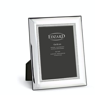 Photo frame Turin (13x18 cm), silver-plated, tarnish-proof, incl. 2 hangers, with pearl edge