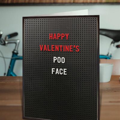 Happy Valentine''s Poo Face Funny Valentines Card