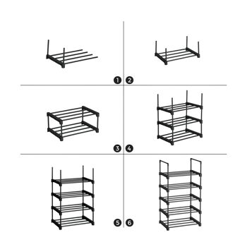 5-laags schoenenrek zwart 7