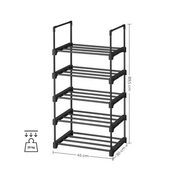 5-laags schoenenrek zwart 10