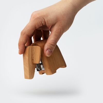 Small Wooden Elephant Stapler