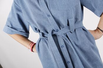 Robe droite manches courtes en denim Made in France 4