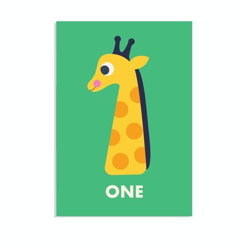 Birthday card - Giraffe 'one'