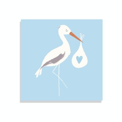 Greetings card - Blue stork